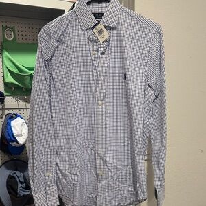 Polo Ralph Lauren Men's Blue and White Dress Shirt